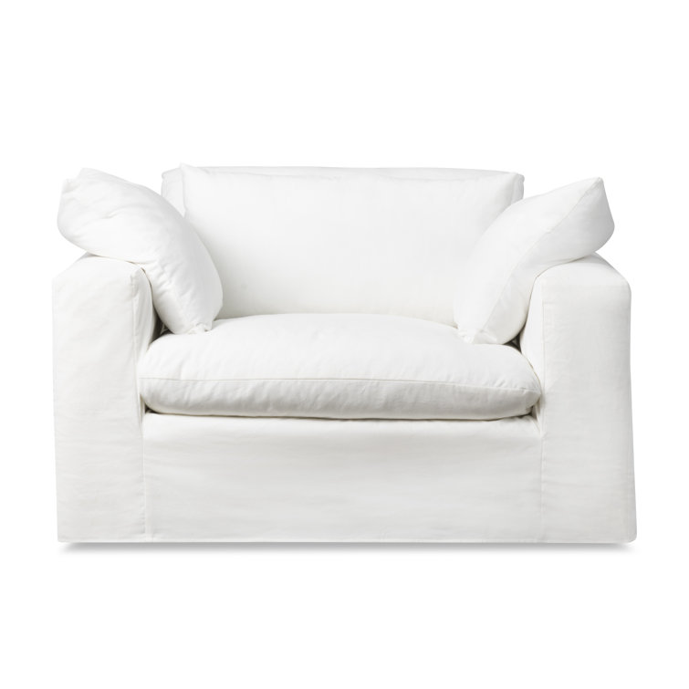 White leather chair and a half discount